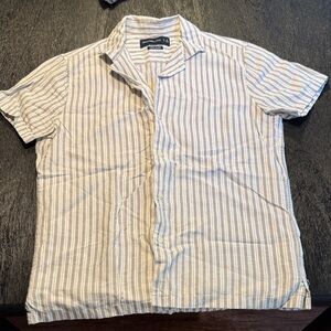 Abercrombie & Fitch Beige and White Striped Shirt